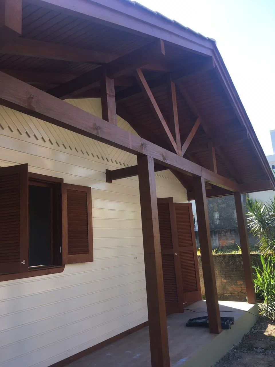 Estrutura de cobertura em madeira
